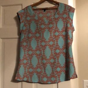 Aqua and orange limited blouse L